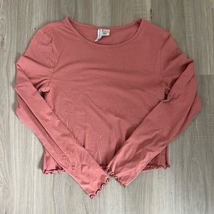 H&M light pink tight long sleeve